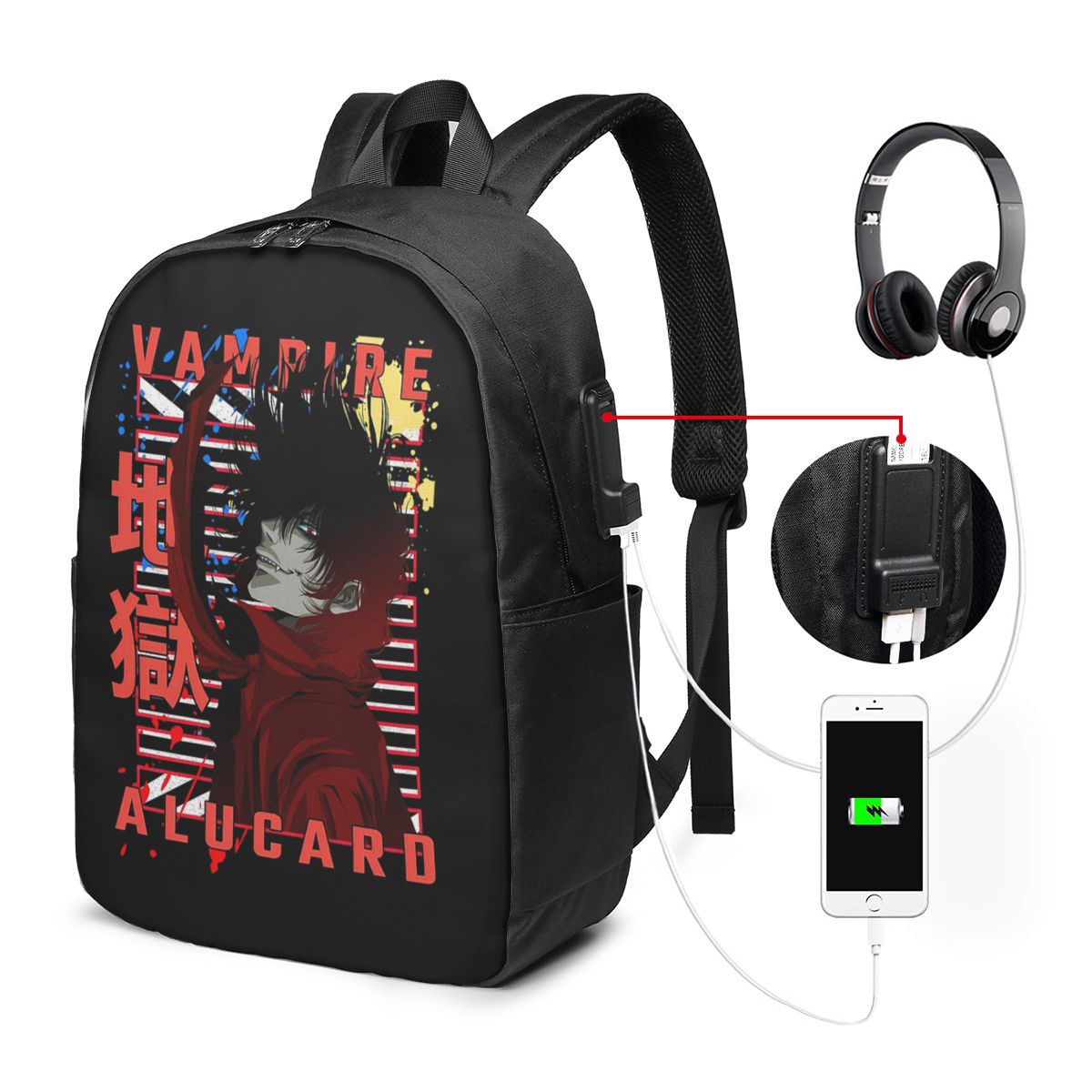 Women'S Bag - Alucard Hellsing Manga Backpack Travel Notebook