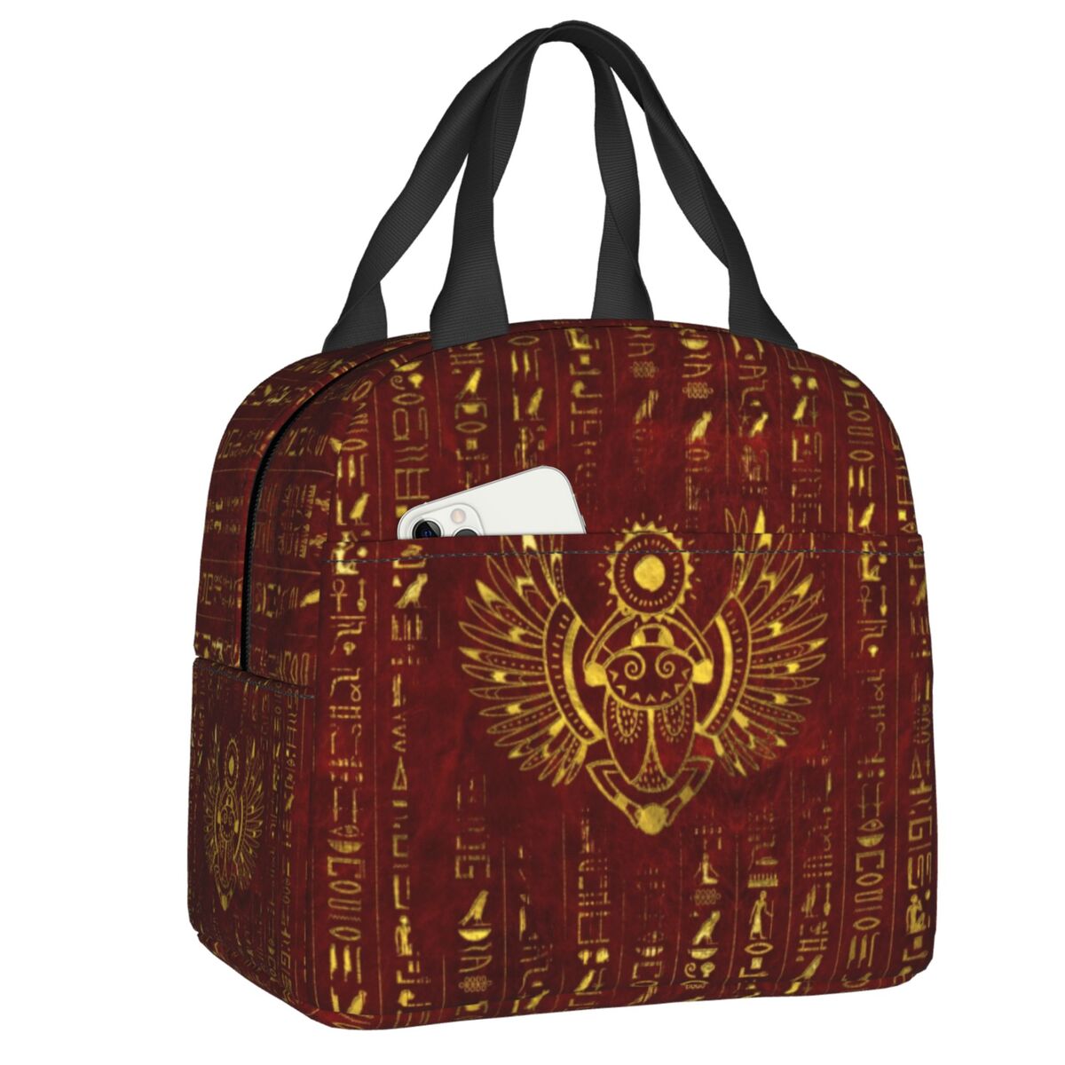 Women Bags In Egypt - Golden Egyptian Scarab Hieroglyphs Lunch Boxes
