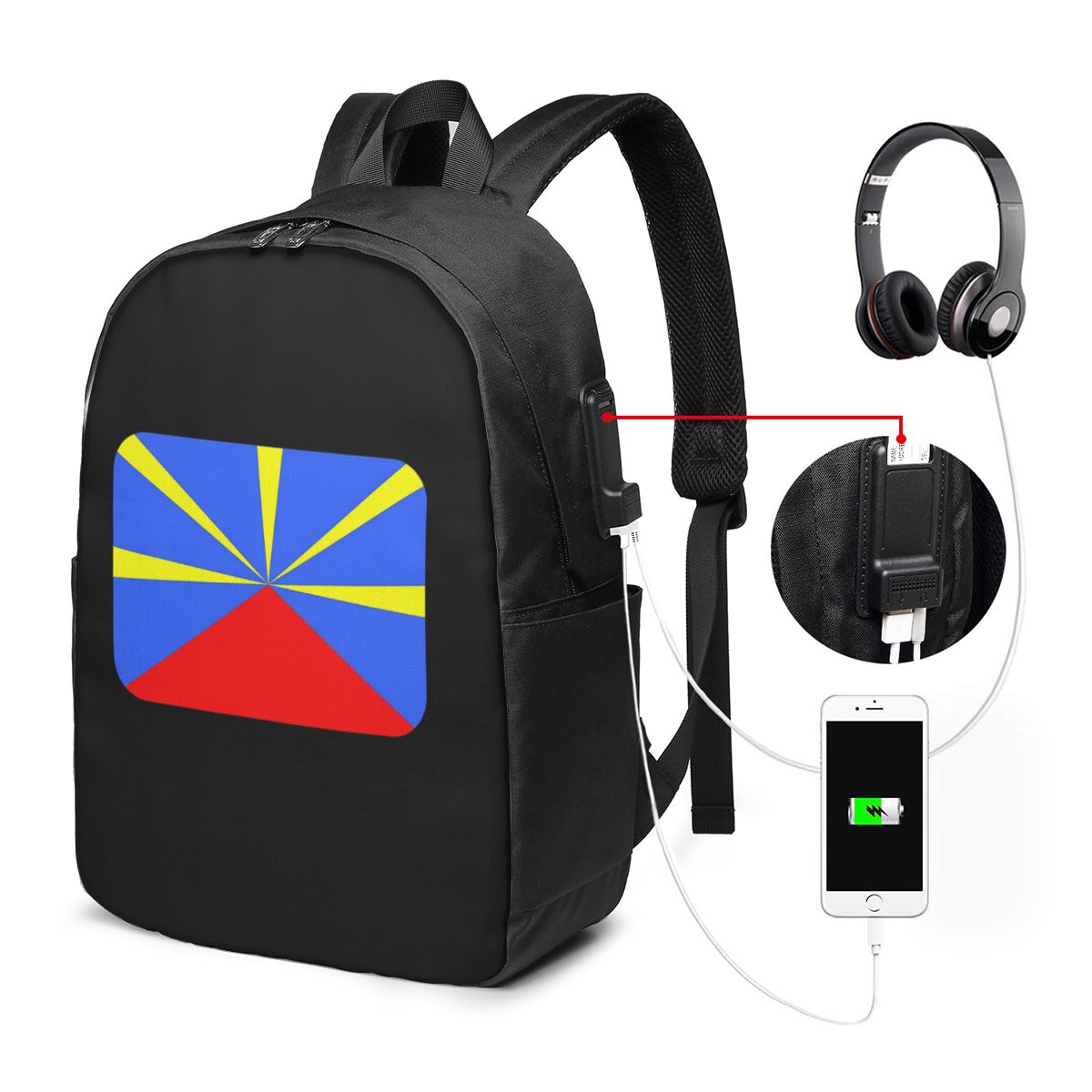 Women'S Bag - 974 Reunion Island Flag Backpack Travel