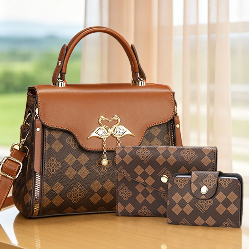 Women'S Crossbody Bags - 3-piece women's bag set, light luxury