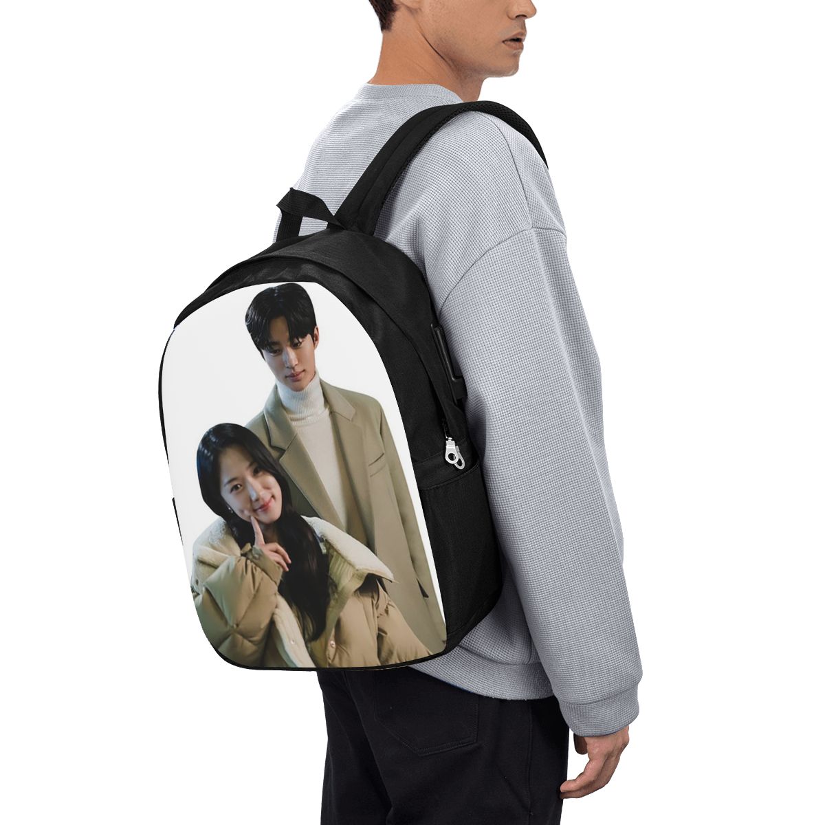 Woman In Bag - Lovely Runner Kdrama Fanart Backpack Travel