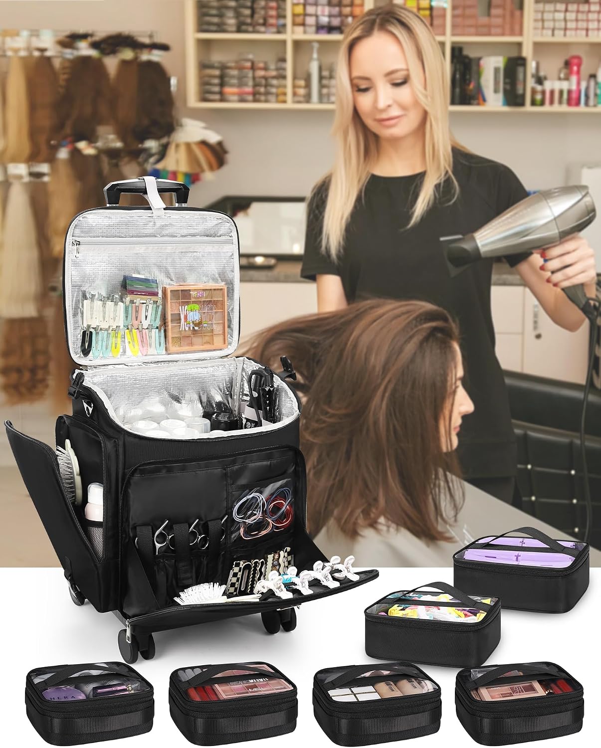 Rolling Makeup Case Hair Tools - огляд і ціна Woman In Bag