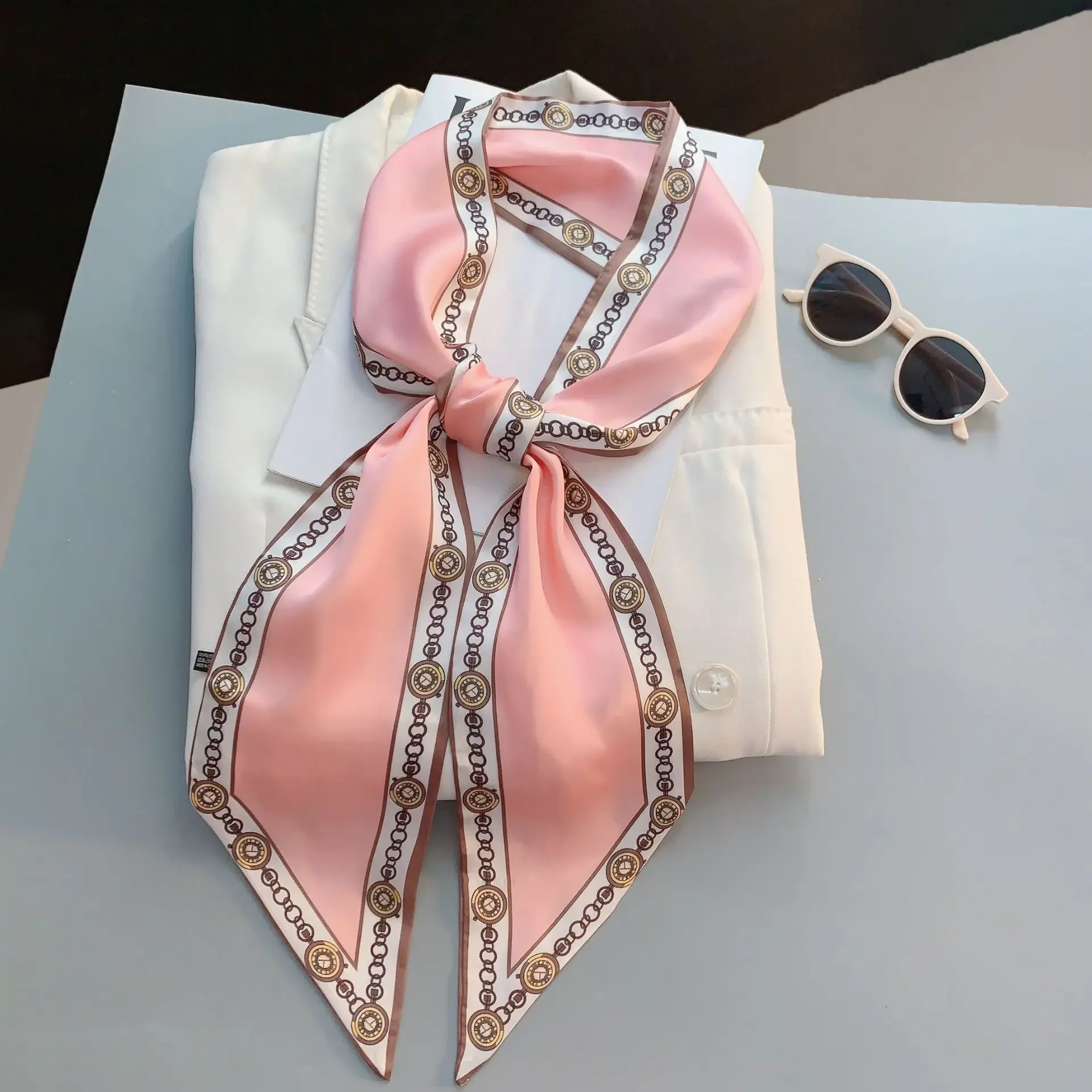 Design Print Skinny Scarf Plai - огляд і ціна Women Bags Branded