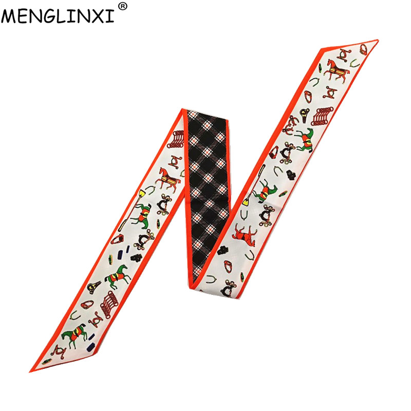 Horse Plaid Skinny Scarf Women - огляд і ціна Women Bags Branded