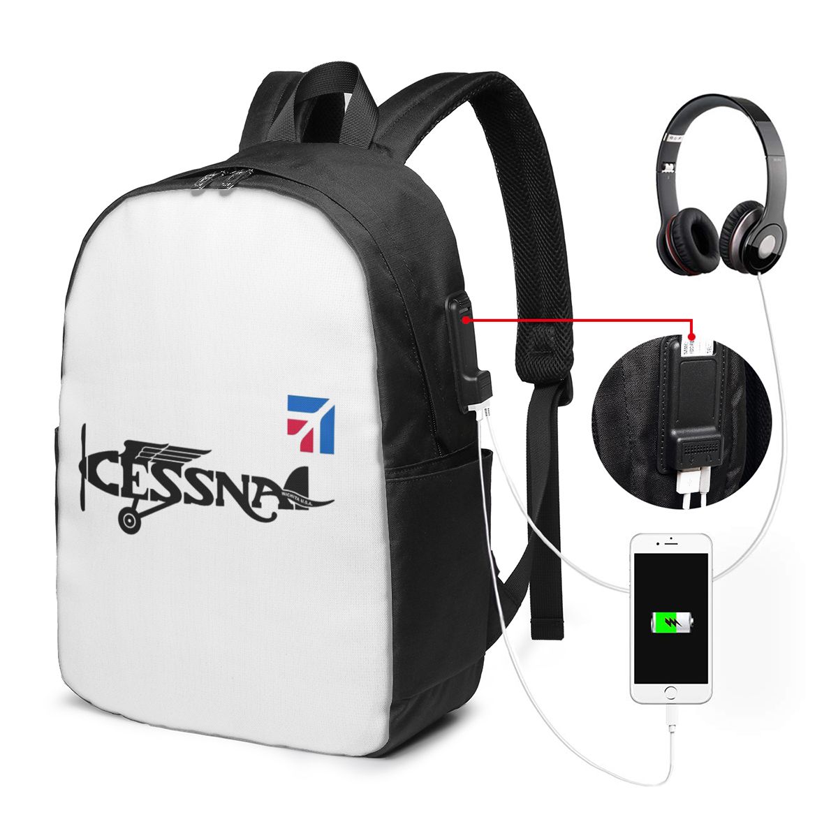 Cessna Logo Backpack Travel No - огляд і ціна Woman In Bag
