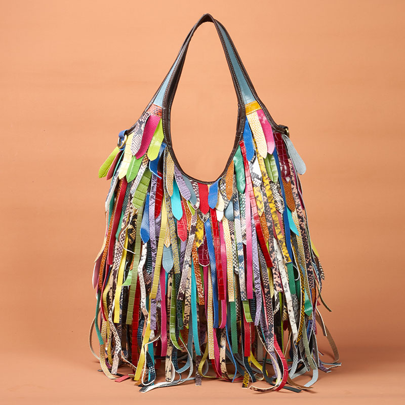 Colorful Real Sheepskin Should - огляд і ціна Hobo Bag Slouchy