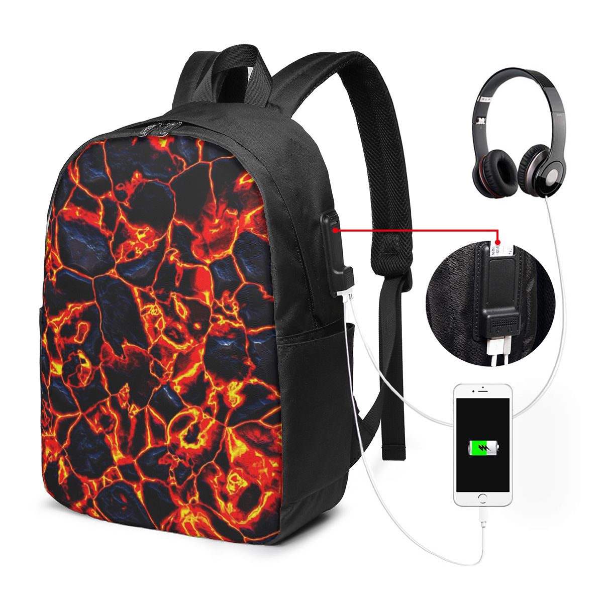Magma Volcano Lava Fire Backpa - огляд і ціна Woman In Bag