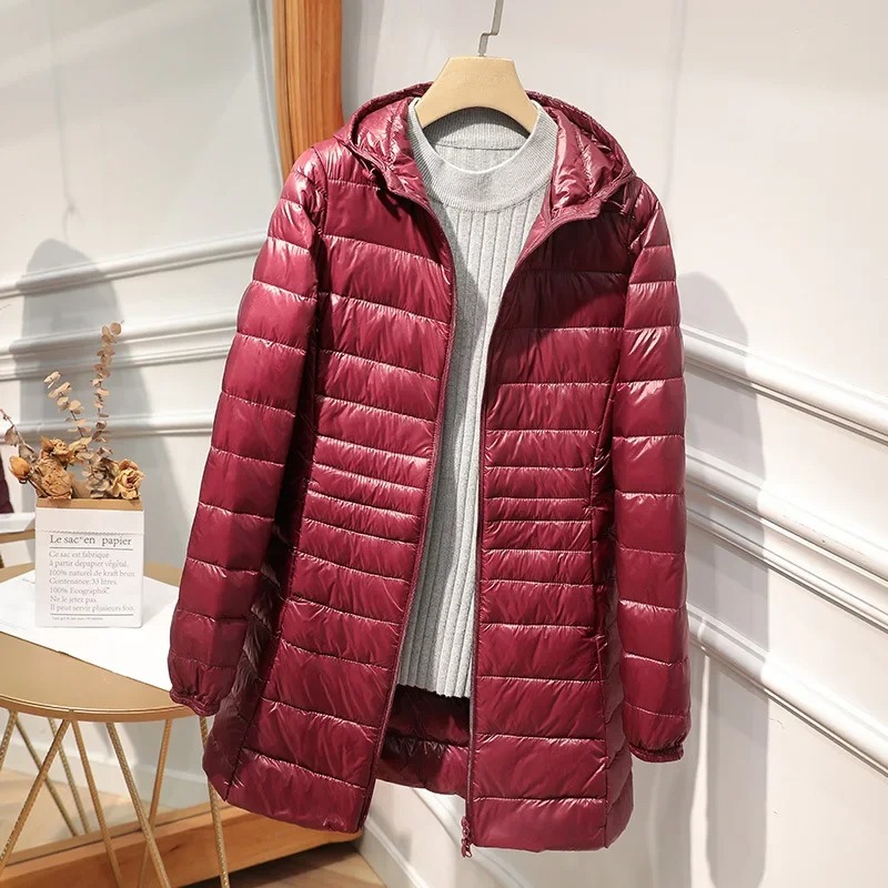 Female Long Down Jacket Light  - огляд і ціна Women Bags White