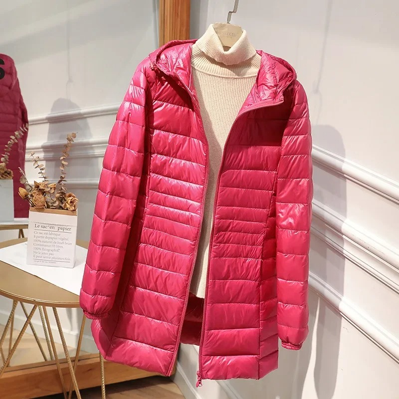 Female Long Down Jacket Light  - огляд і ціна Women Bags White