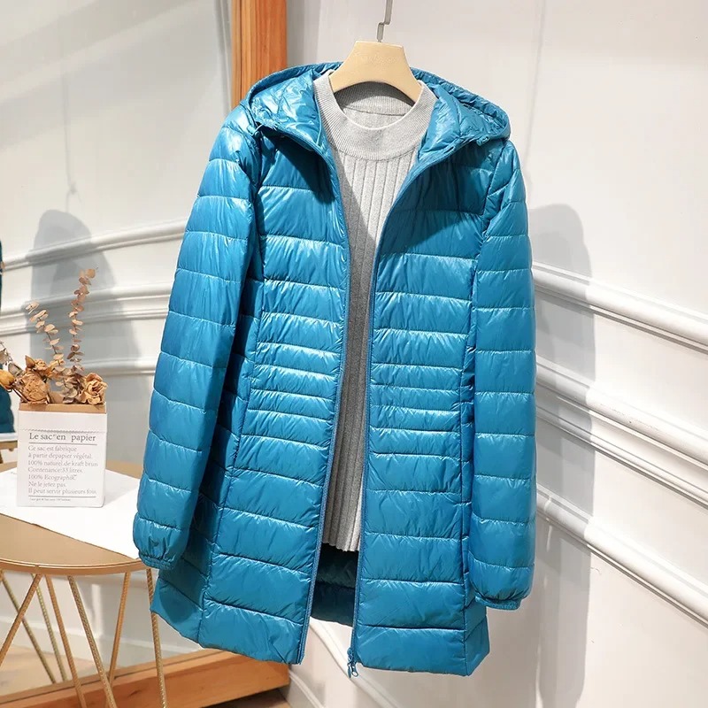 Female Long Down Jacket Light  - огляд і ціна Women Bags White