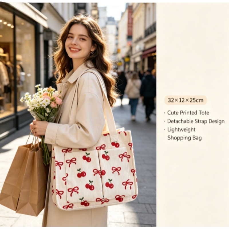 Fashion Corduroy Eco Bag, Larg - огляд і ціна Women Handheld Bags