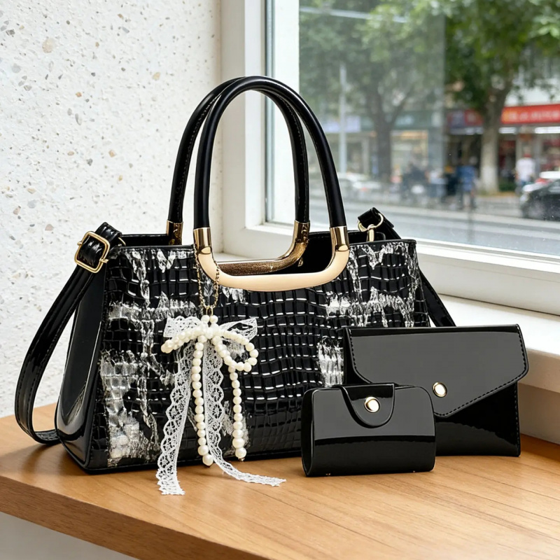 Women's Handbag Set, Crocodile - огляд і ціна Women'S Crossbody Bags