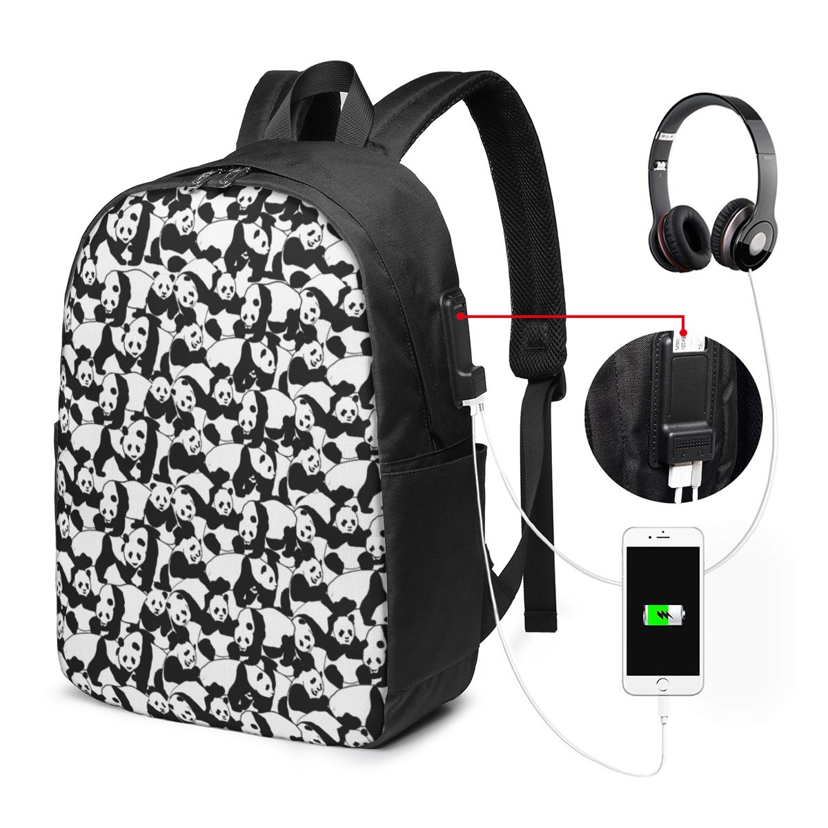 Panda Pattern Backpack Travel  - огляд і ціна Woman In Bag