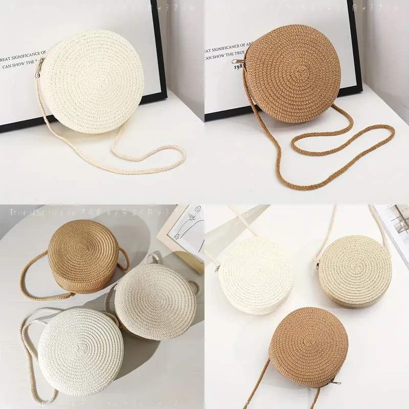 Round Woven Rattan Crossbody B - огляд і ціна Women'S Crossbody Bags