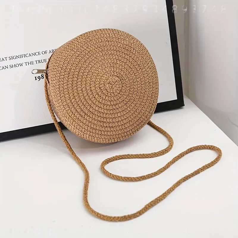 Round Woven Rattan Crossbody B - огляд і ціна Women'S Crossbody Bags