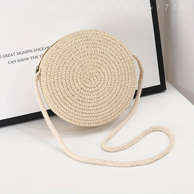 Round Woven Rattan Crossbody B - огляд і ціна Women'S Crossbody Bags